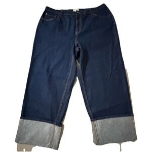 Kate Spade x Target Women's High Rise Straight Leg Wide Cuff Denim Jeans Sz 17